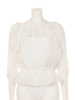 ラッフルエアリーブラウス/ホワイト