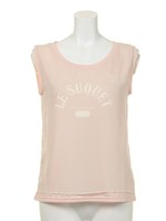 レイヤードロゴカットソー/ピンク