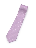 レジメストライプドット柄シルクネクタイ/ライトパープル(881)