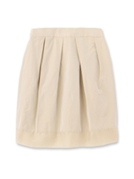 裾切り替えタックスカート/ベージュ(052)