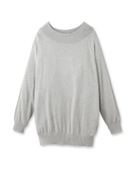 [S]リブネックラグランニットプルオーバー/ライトグレー(911)