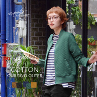 カプチーノコットンキルティングジップアップブルゾン