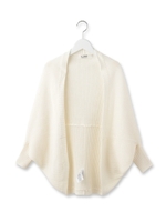 ガーター編みドルマンカーディガン/ホワイト系(002)