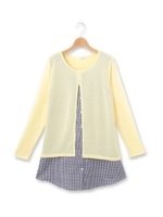 スリットレイヤードシャツワンピース/ネイビー(093)