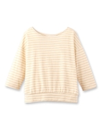 ラメボーダードロップショルダーカットソー/ライトベージュ(351)