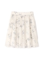 SHEER STRIPE FLOWER SKIRT/ホワイト(030)