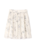 SHEER STRIPE FLOWER SKIRT/ホワイト(030)