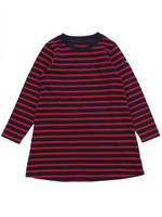 STRIPED POCKET L/S DRESS  /レッド