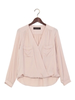 ●JOC エリーザサテン カシュクール ブラウス/LT.PINK