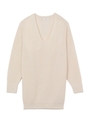 カシミア混Vネックロングニットプルオーバー/GRY