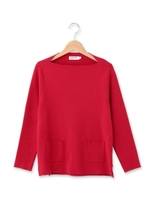 ツーポケットスラッシュドネックニット/ネイビー(093)