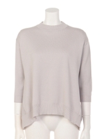 ハイネック後ロフレアニットチュニック/カーキ