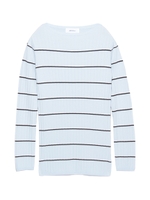 ボーダーリブニットトップス/OWHT