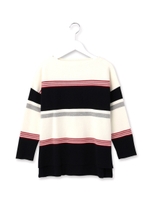 ミラノリブボーダーニットプルオーバー/ネイビー(393)