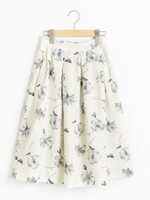 モノトーンフラワースカート/ピンク柄