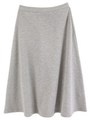 裏起毛ミモレ丈フレアスカート/杢グレー