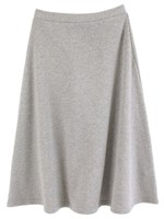 裏起毛ミモレ丈フレアスカート/杢グレー
