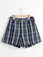 Sベルト付ショートパンツ/アイボリー柄