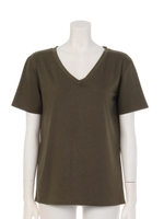 VネックカットT-SH/ベージュ