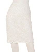 カラーレースタイトスカート/ホワイト