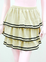 パイピングリボンティアードスカート/WH