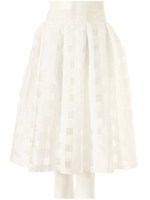 ブロックチェックオーガンジースカート/ホワイト