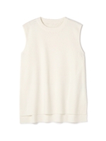 ミラノリブクルーネックノースリーブニット/ホワイト(030)