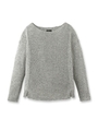 [L]編み柄MIXメランジニット/ライトグレー(411)