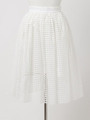 スクエアレース ギャザースカート/ホワイト