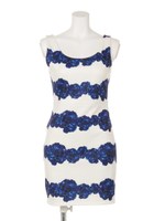 フラワーボーダーモチーフワンピ/イエロー