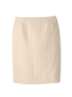 [L]ツイードタイトスカート/ホワイト(402)