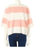 【Decologコラボ】配色ボーダートップス/グレー