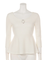 ウェーブバッククロスペプラム/ベージュ