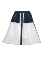 オーガンデニムスカート/SAX