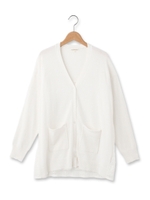 バックシャンレースカーディガン/カーキ(027)