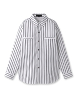 [L]コードストライプシャツ/ホワイト(302)