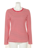 【F&A】バックリボンボーダーロンT/NAVY