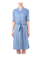 ウエストリボンシャツ風ワンピース/ベージュ(052)