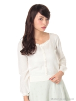 シアードットチビフリルニット/シロ