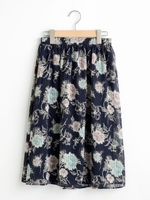 花柄シアーロングスカート/アイボリー柄