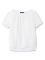 [S]シフォン使いトップス/ホワイト(001)