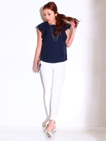 【LATINA】フレアスリーブジョーゼットスリーブ/NVY