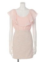 カットツイードコンビワンピース/オフホワイト