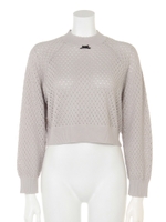 クロシェ編ハイネックトップス/Black