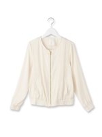 ジップアップノーカラージャケット/カーキ(027)