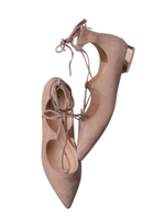 レースアップフラットシューズ/ベージュ