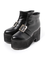 太ベルト厚底シューズ/ブラック