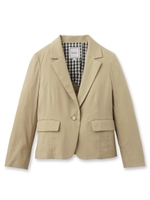 裏ギンガムチェック一つ釦ジャケット/ベージュ(052)