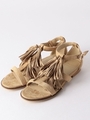 BFC フリンジフラットサンダル/ベージュ
