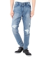 【AZUL by moussy】スキニードビーパンツクラッシュ&リメイクSW淡色/Stone Wash